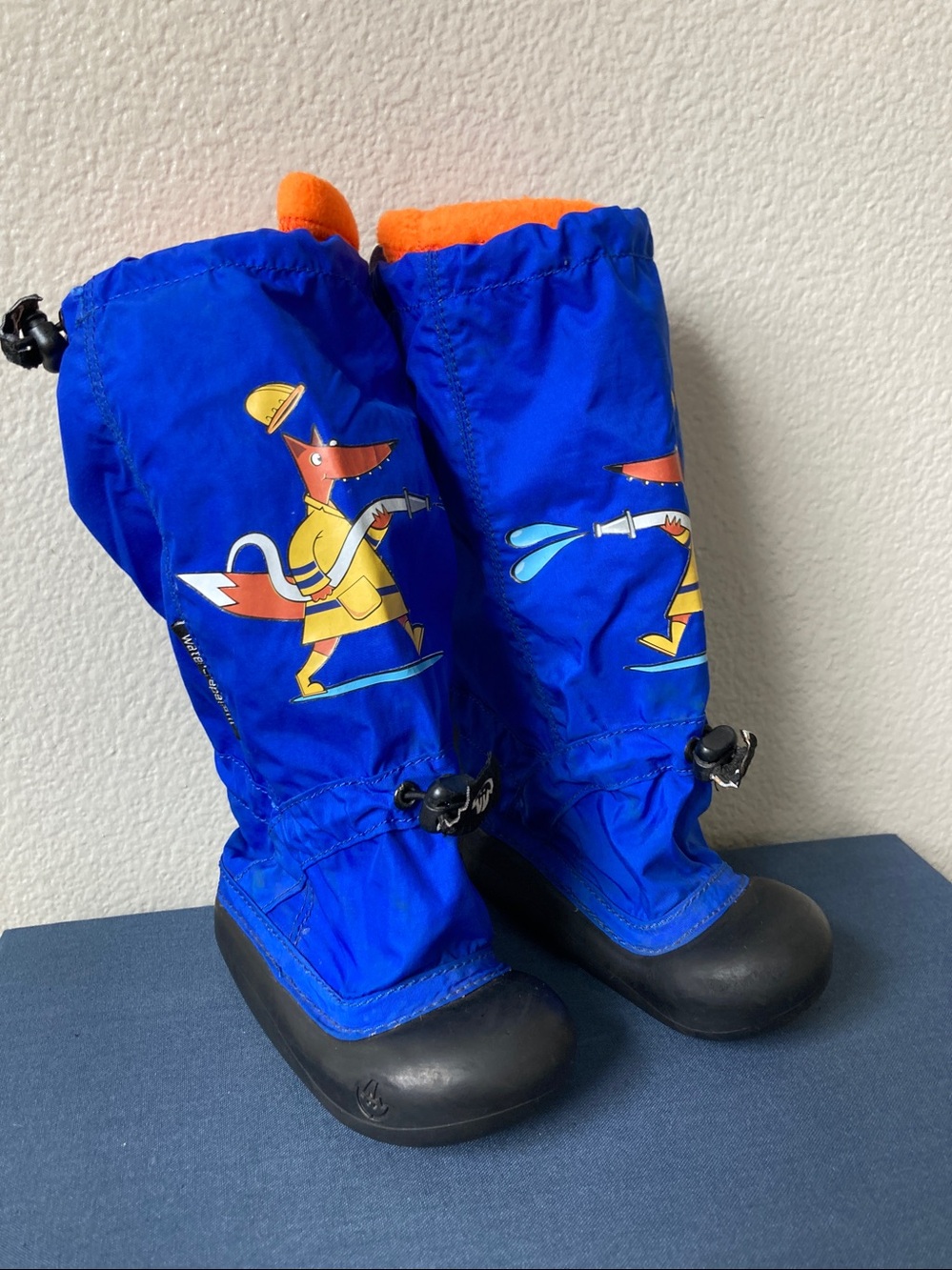 MyMayu Muddy Munchkins water repellent rain boots Fox detail sz 5/6